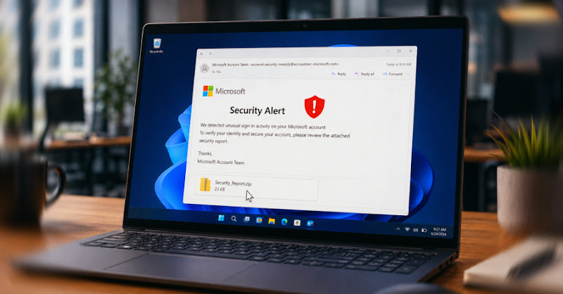 Nhóm ScarCruft dùng email giả mạo cảnh báo Microsoft để triển khai NarwhalRAT