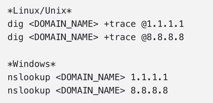 dig and nslookup cloudflare