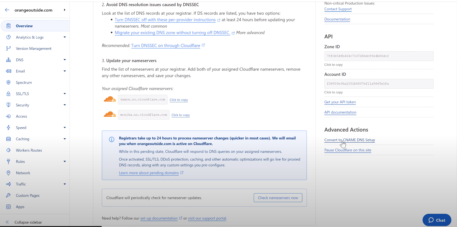 Convert to CNAME DNS Setup.