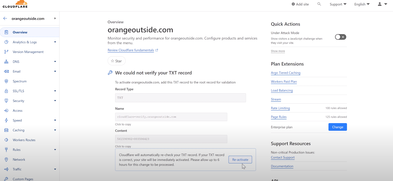 Authorative dns reactivate
