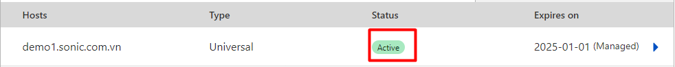 Cloudflare Universal SSL status