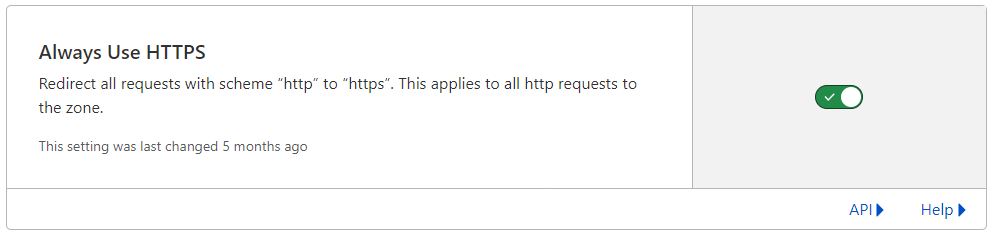 Cloudflare Always Use HTTPS - On