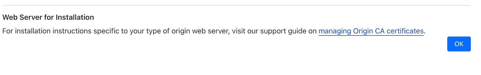 Cloudflare Installation Origin Cert